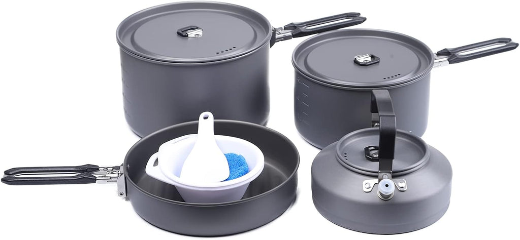 Fire-Maple Feast Outdoor Camping Cookware, Pot and Pan Set Stackable Kit