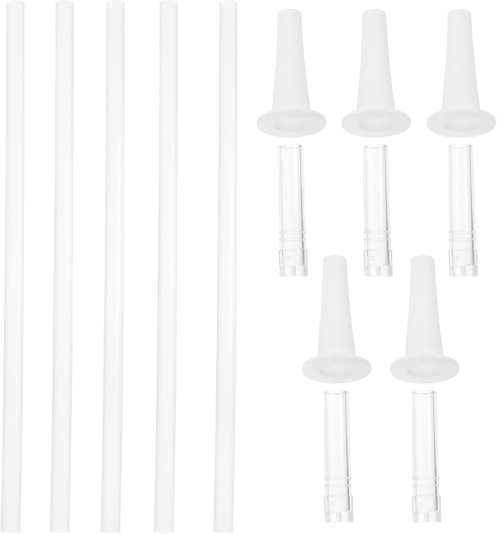 BESPORTBLE 5 Sets Reusable Sports Water Bottle Straws with Silicone Connector and PP Tube Straight Replacement for Household Bottles Portable Drink Dispenser Accessories