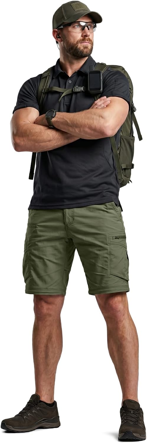 CQR Men's Convertible Cargo Tactical Pants, Water Resistant Outdoor Hiking Pants, Zip Off Lightweight Stretch Work Pants