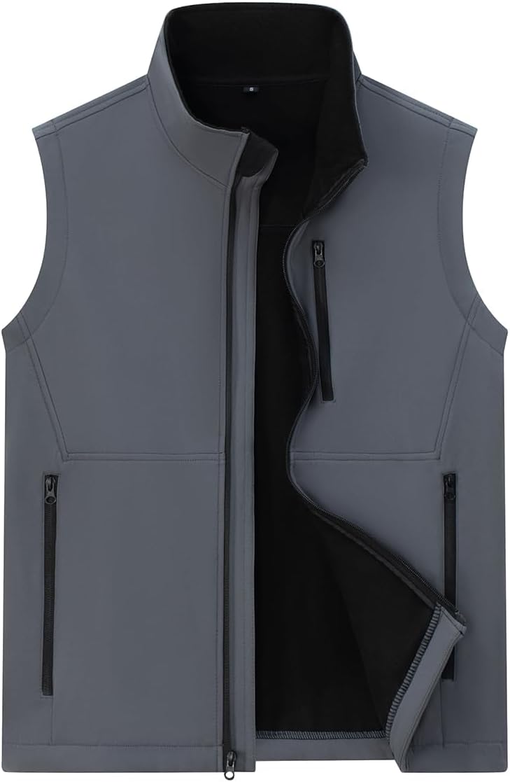 Msmsse Men's Outerwear Lightweight Vest Standing Collar Puffer Sleeveless Jacket for Hiking Running Golf