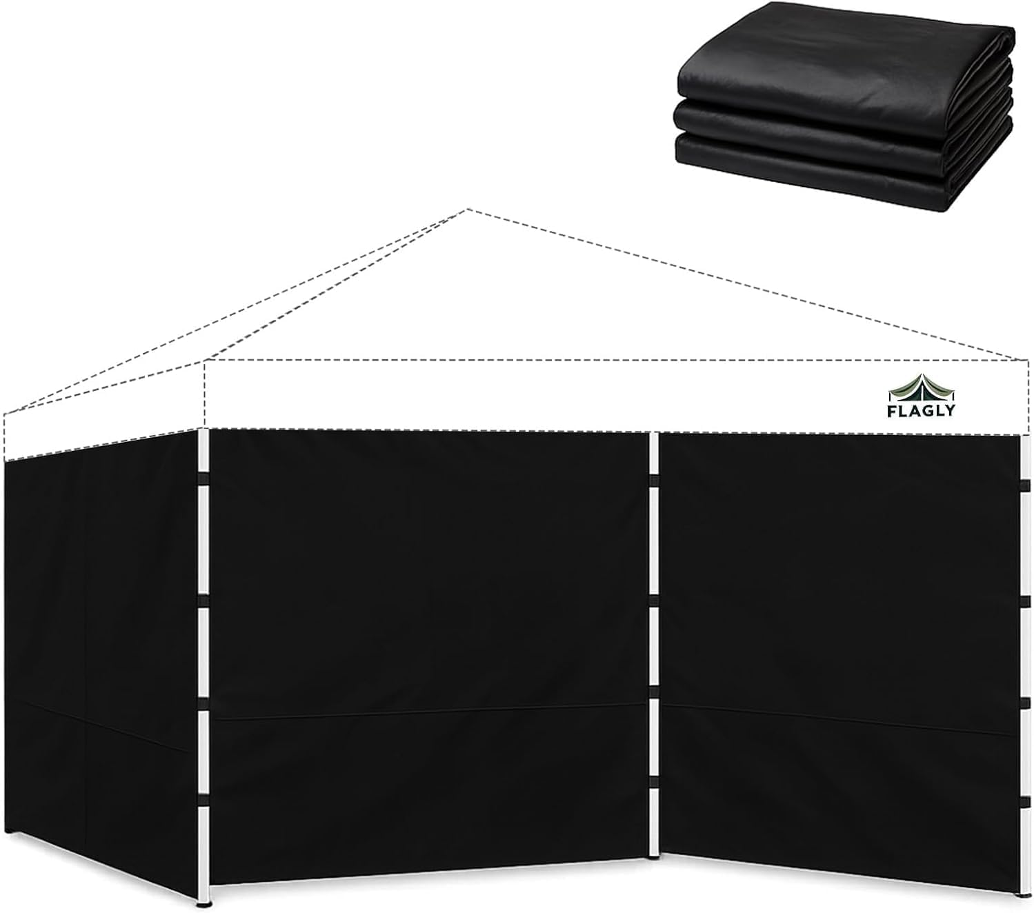 Instant Canopy Sidewalls for Pop Up Canopy Tent, 300D Waterproof Material for Outdoor Events, Vendor Booths, and Privacy (Sidewalls Only) (White, 10x10ft-3pcs)