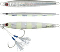 OCEAN CAT 1 PC Slow Fall Pitch Fishing Lures Sinking Lead Metal Flat Jigs Jigging Baits with Hook for Saltwater Fishing 4 Colors 160G/200G