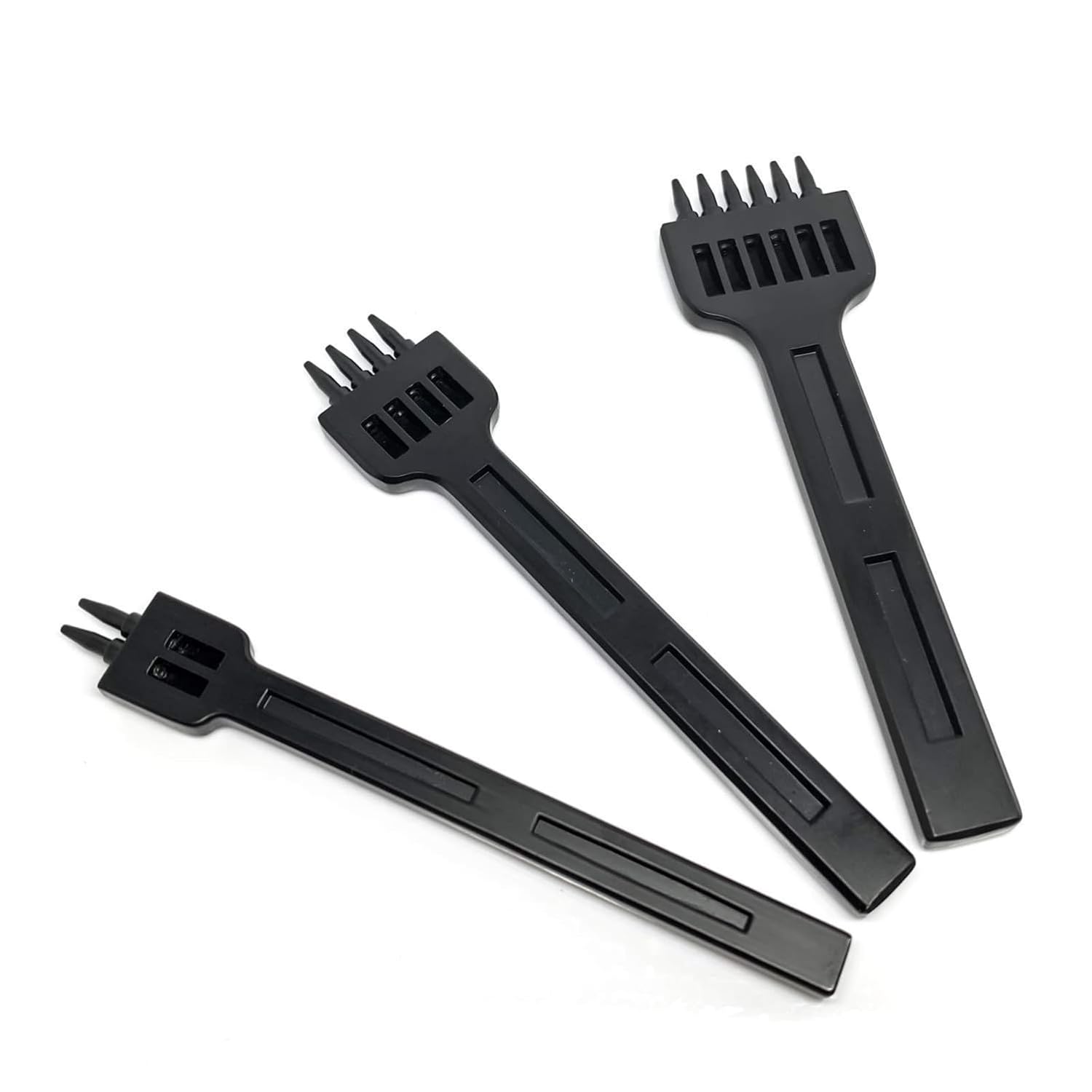 4mm 2/4/6 Claw Tooth Leather Stitching Chisels Round Hole Punching Tool Set for DIY Leather Craft