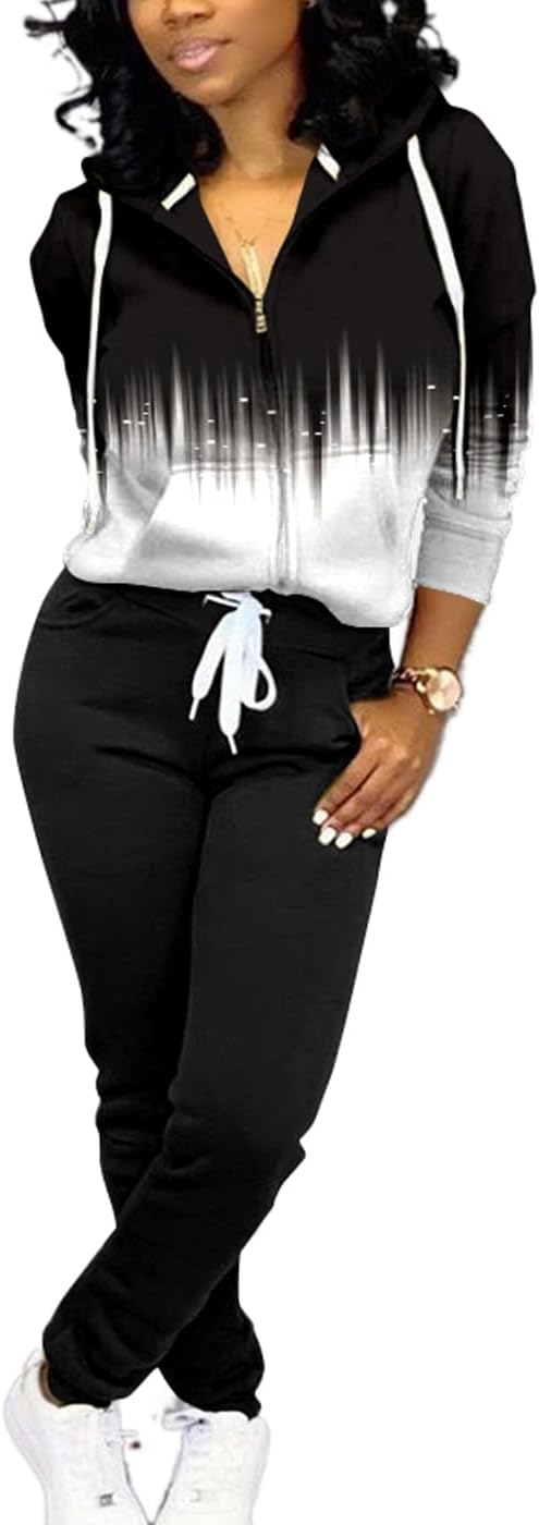 Mrskoala Two Piece Outfits for Women Tracksuit Sweat Suits Workout Sets Loungewear with Pocket