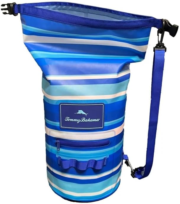 Tommy Bahama 20L Waterproof Dry Bag, Roll-Top (Harbor Stripe)