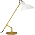 Desk Lamp Modern Industrial 100% Metal Adjustable Table Lamp 24", Natural Light (4000K) with Dimmer, Ideal for Office Bedroom Study Room Living Room Nightstand Bedside Lamps White+Brass
