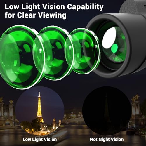 Monocular Telescope for Smartphone, High Powered Monoculars for Adults with Phone Adapter & Metal Tripod Portable Handheld Telescope for Bird Watching Hiking Camping Outdoor Travel
