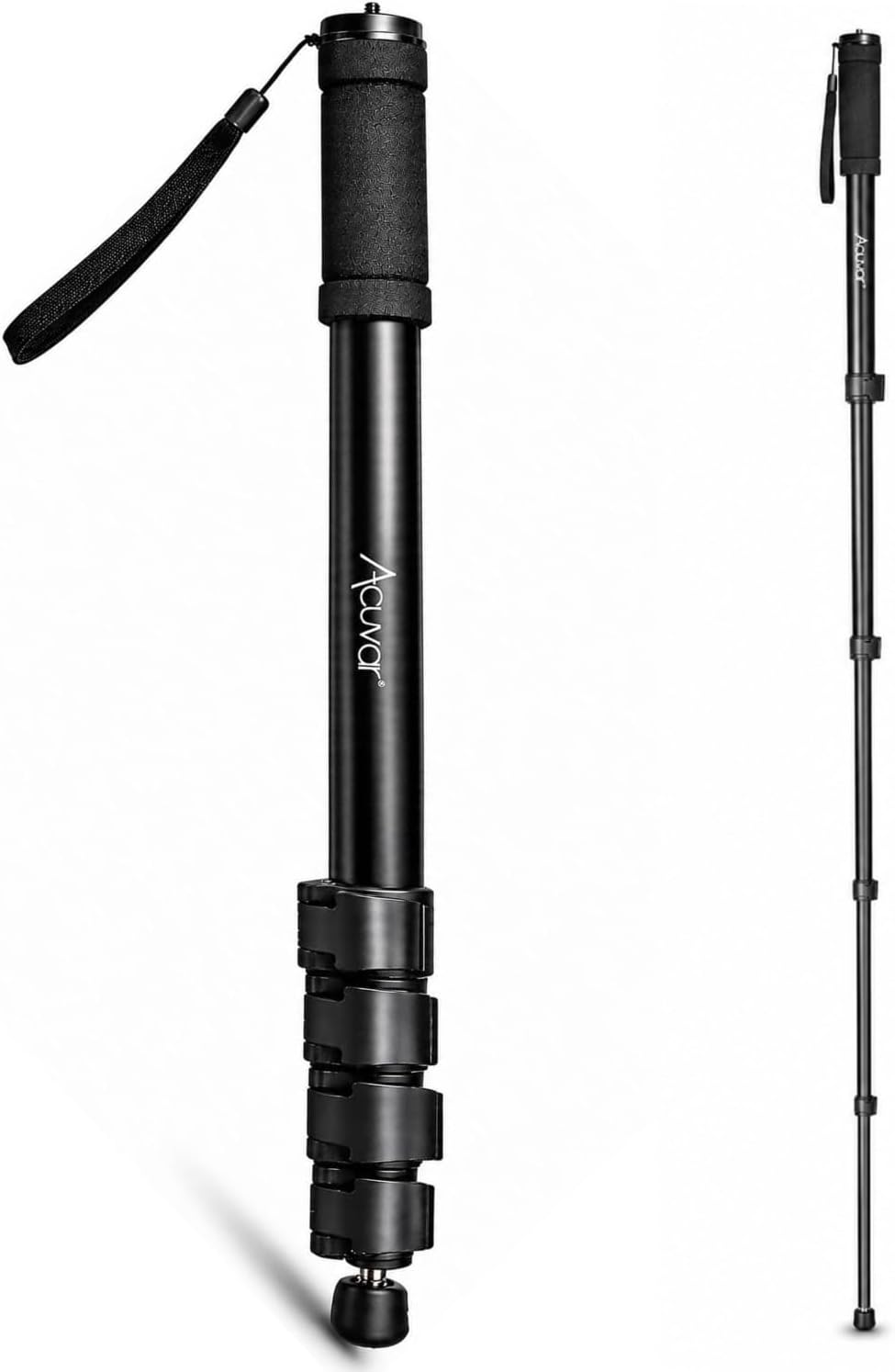 Acuvar 62 Inch Photography Monopod with Safety Strap – Lightweight Aluminum Camera Monopod for Travel & Outdoor Shooting