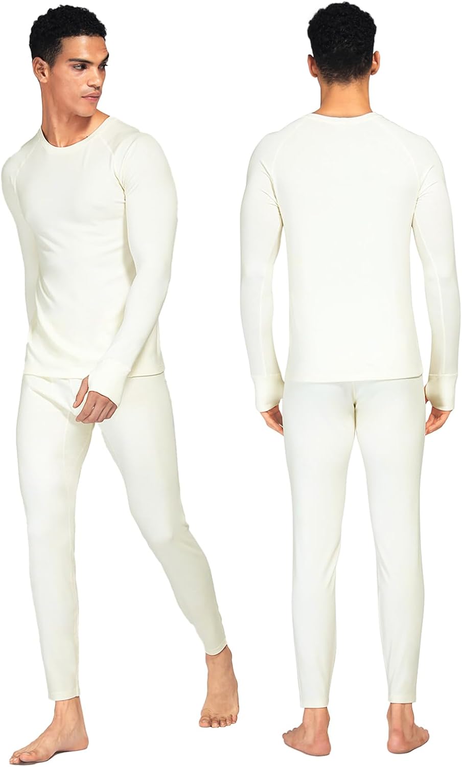 Thermal Underwear for Men - 2 Styles: 185g Lightweight Thin Base Layer & 220g Midweight Micro-Fleece Lined Long Johns