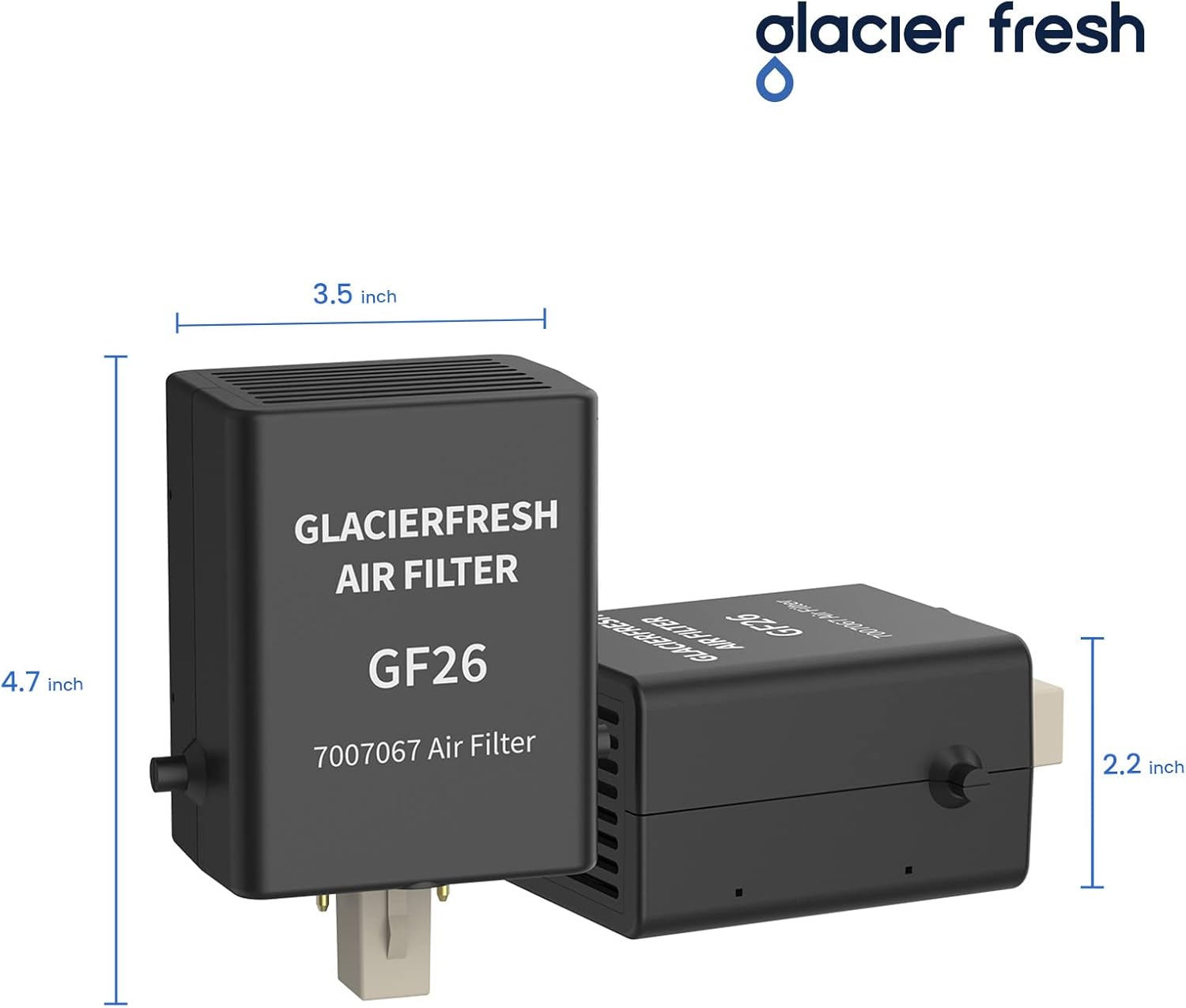 GLACIER FRESH 7007067 Air Filter for Sub-Zero Refrigerator (2 Pack)