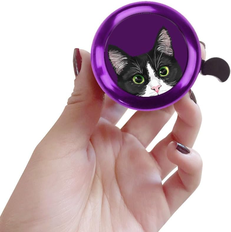 WIRESTER Purple Aluminum Round Bike Bell, Classic Ring Bicycle Bell, Bike Accessories Bell Ring for Adults Kids Girls Boys