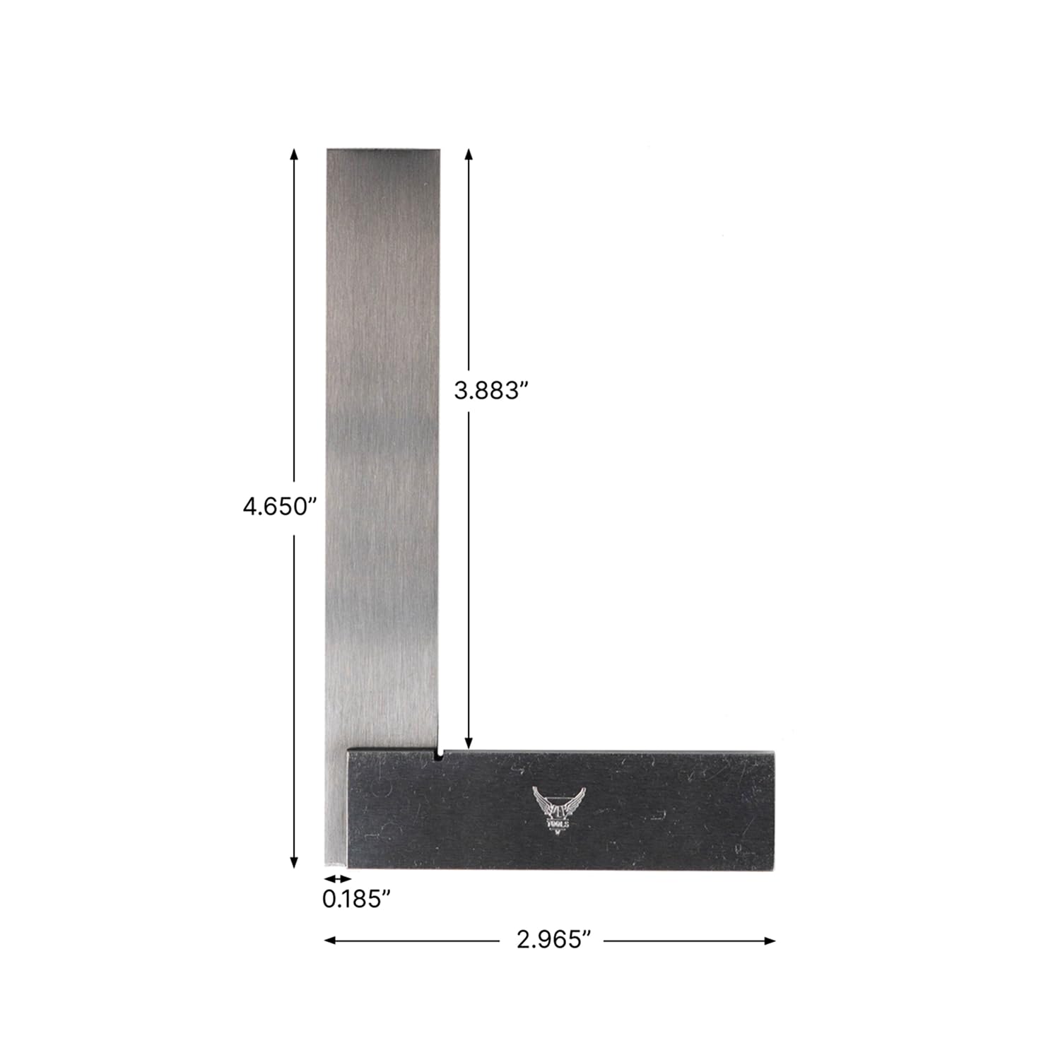 PEC Tools Machinist Square, 4" x 3", 90 Degree Right Angle Steel