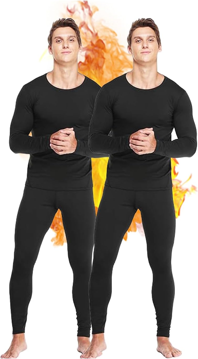 Thermal Underwear for Men Long Johns Set Fleece Lined Winter Cold Weather