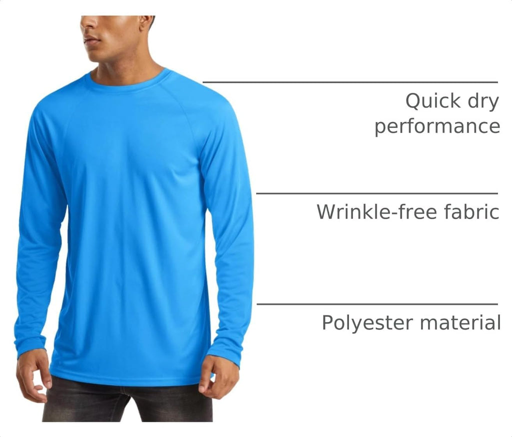 MAGCOMSEN Men's Long Sleeve Shirts UPF 50+ UV Sun Protection Athletic Shirts for Hiking Running Workout Rash Guard