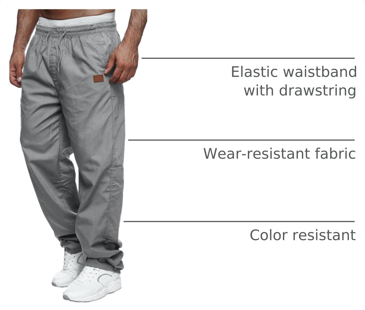 Rela Bota Mens Casual Jogger Pants Cargo Pants Drawstring Sweatpants