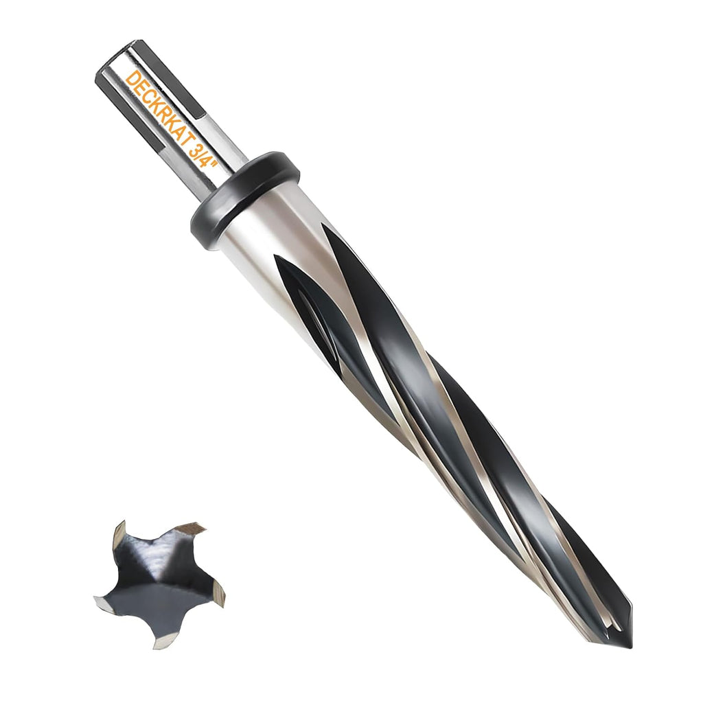 3/4" Reamer Drill Bit for Metal, M2 HSS Taper Reamer for Steel, Alloy, Wood, Plastic to Align, Enlarge Holes – 5-Spiral Flutes, 1/2" Non-Slip Shank, 19mm Car Reamer, Bridge Construction Reamer.