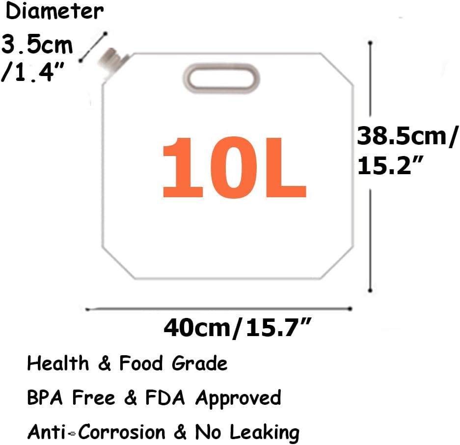 SUPANT Collapsible Emergency Water Jug Container Bag, Freezable, BPA Free Plastic Water Carrier Tank, Outdoor Folding Water Bag for Sport Camping Riding Mountaineer Backoacking, Food Grade