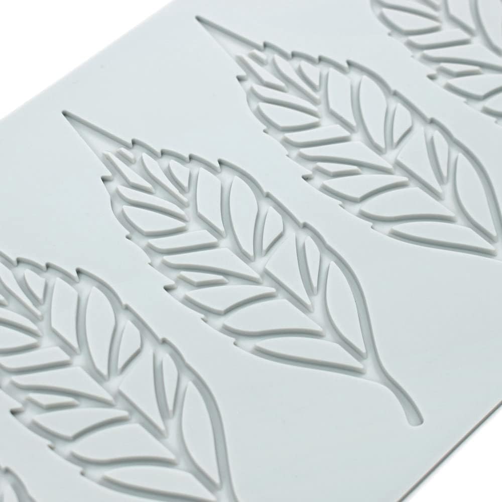 TUKE Hollow Leaf Silicone Molds Lover Heart Chocolate Molds Geometry 3D Silicone Mould Chocolate Candy Leaf Mold Sugar Craft Cake Decoration Cupcake Top (U_Leaf_8.88*5.08*0.12inch), (BH0974)