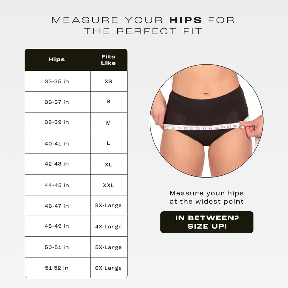 Bambody Absorbent Period Panties - Bamboo Rayon - Period Underwear for Women and Teens - All Day Long Protection - High Waist