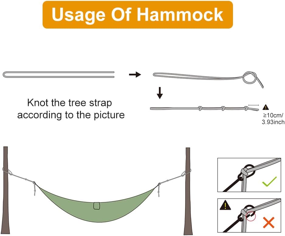Camping Hammock with Heavy Duty Tree Straps, 660lbs Portable Hammock Tent for Outside, Outdoor Camper Hiker Essentials for Hiking Backpacking Backyard Beach(Glue)
