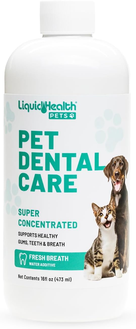 LIQUIDHEALTH Pet Dental Care Water Additive for Dogs & Cats - Fast Acting Pet Bad Breath Freshener, Dog Mouth Wash, Animal Oral Dental Rinse, Plaque & Tartar Teeth Cleaning Solution (2-Pack)