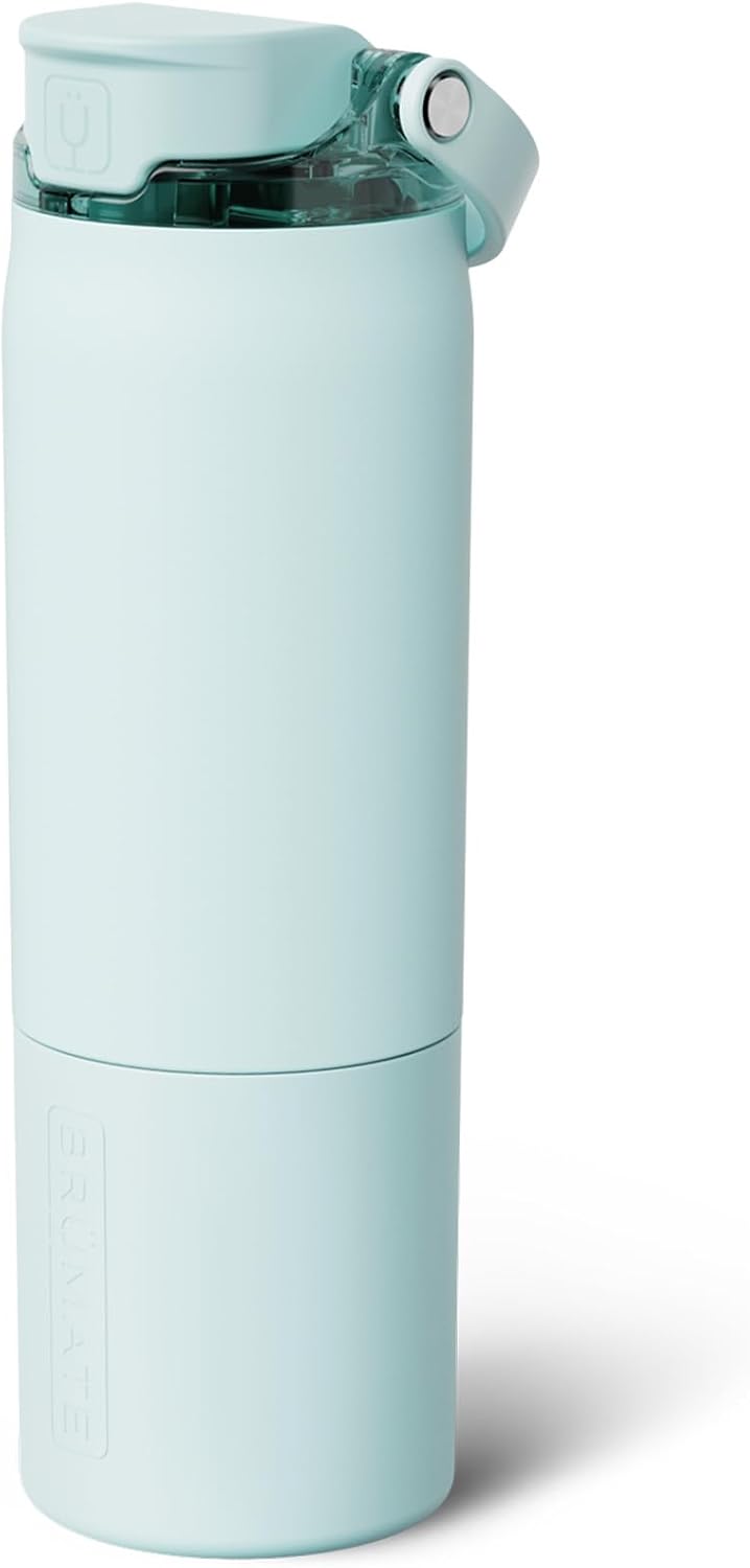 BrüMate Rise 18oz Water Bottle with Covered Silicone Straw | 100% Leakproof Insulated Kids Water Bottle | Cup Holder Friendly Base | 18oz (Lilac Dusk)