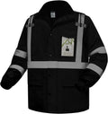 High Vis Reflcetive Safety Jackets with Pockets, Black, XXL