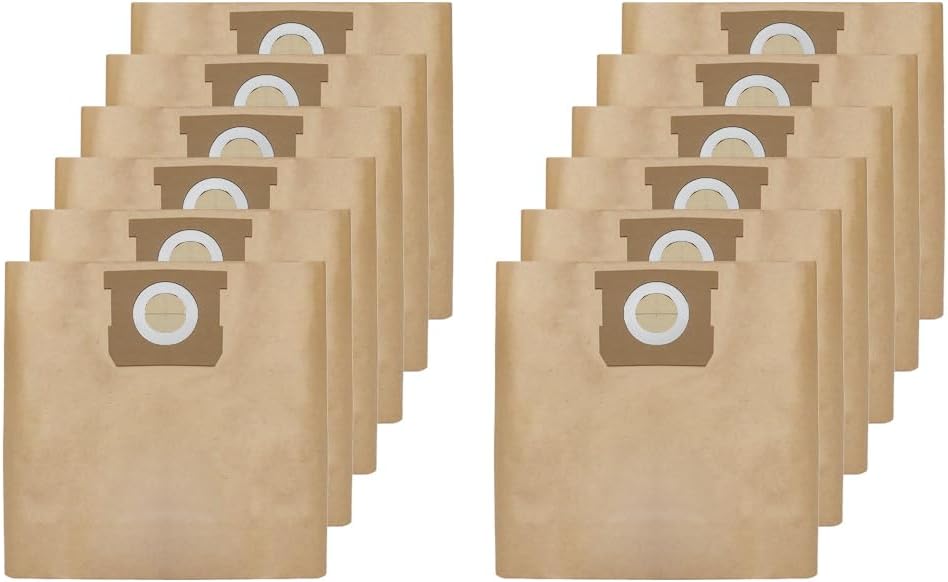 12 Pack 19-3100 Shop Vac Bags Compatible with Stanley 5-6 -8 Gallon wet dry vacuum.