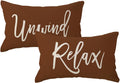 Relax Unwind Throw Pillow Covers 12x20 Farmhouse Spring Summer Decorative Lumbar Pillowcases Porch Patio Cushion Covers 2Pack for Bedroom Living Room Sofa Couch Home Decor (Coffee)