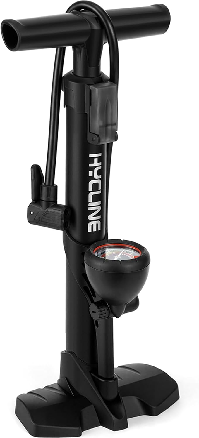Hycline Bicycle Pump Durable Bike Floor Pump with Auto Dual Valve