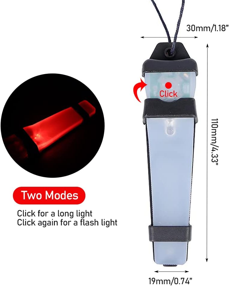 2 Pack Personal Identification Marker Light Tactical FMA Helmet Safety Flashing Signal Light for Outdoors Hunting Hiking Cycling Fishing Boating(Red)