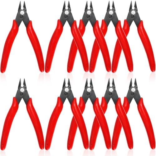 Covzoe 10 Pieces Small Wire Cutters, 5 Inch Micro Flush Cutter