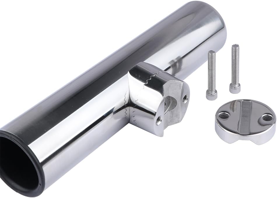 Fishing Rod Holders for Boat, 2 Pack Stainless Steel Rail Mount Rod Holders Clamp on 1" to 1-1/4" Rail for Fishing Boats, Kayaks, Canoes, and Other watercraft.