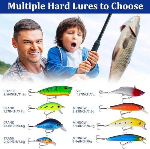 Advent Calendar Fishing Countdown 24 Days Fishing Lures Set for Fisher Adult Men Surprise Gift for Father, Grandpa