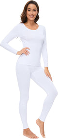 WiWi Soft Underwear for Women Thermal Long Johns Sets Super Warm Base Layer Top Pants Pajamas Set Viscose from Bamboo S-3X