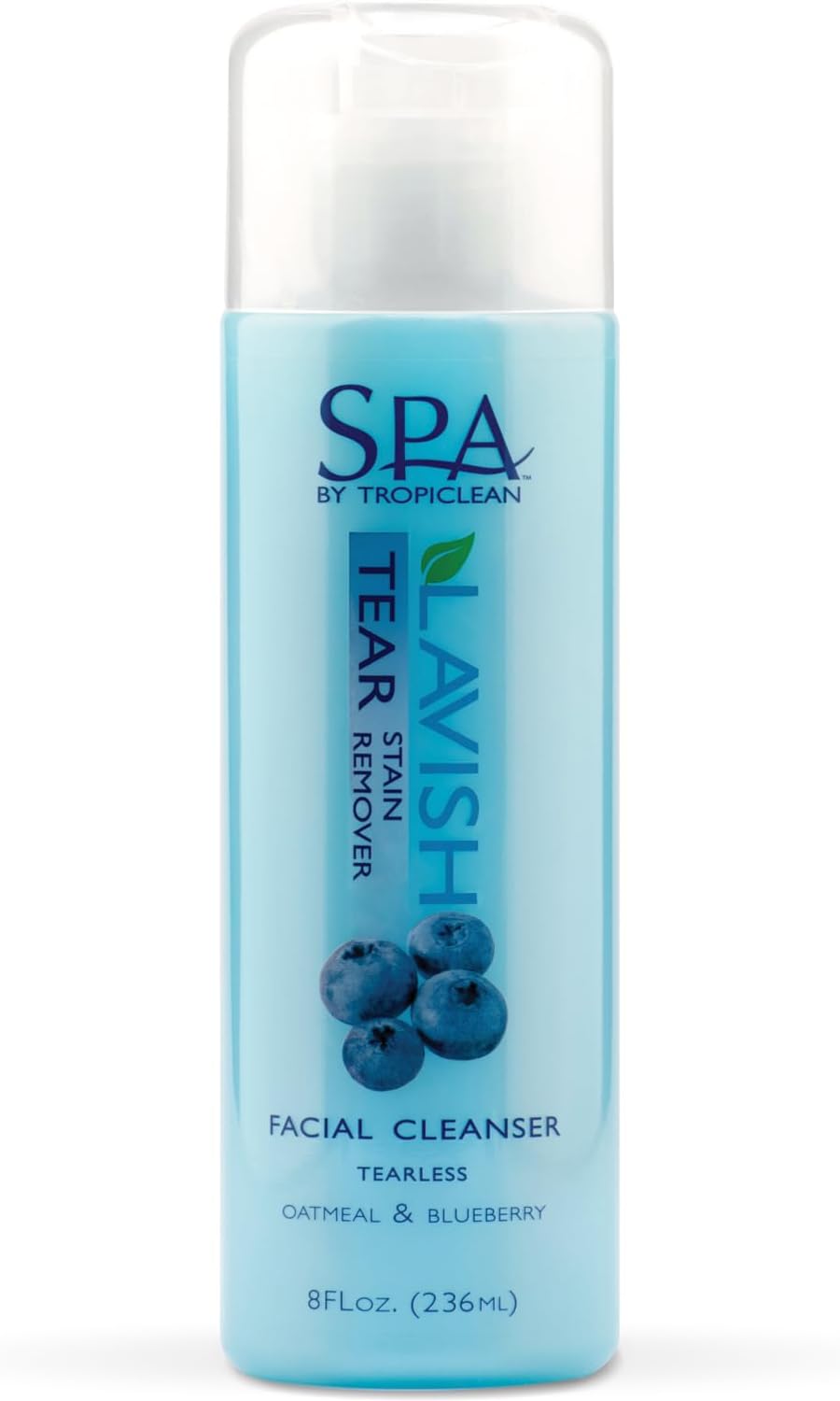 TropiClean SPA Tear Stain Remover for Dogs, Blueberry Facial Shampoo, 8oz