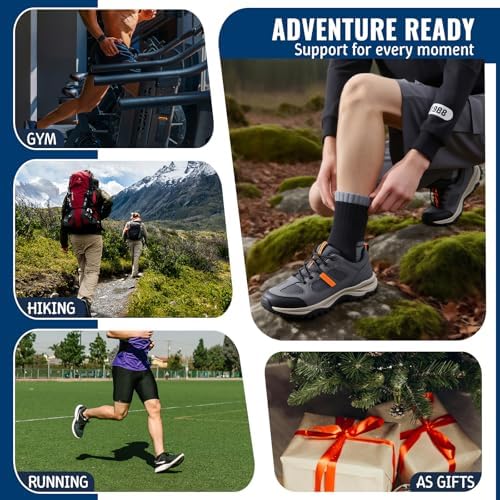 Josnown Thermal Hiking Socks Mens 5 Pairs Warm Winter Cushioned Boot Socks