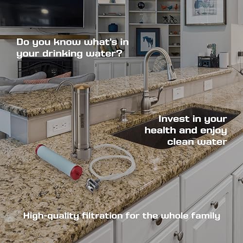 Coldstream Stainless Steel Water Filter for Sink - Fast Flow Water Purifier for PFAS and Effective Contaminant Removal - Large Filter Volume - Healthy for the Whole Family - Environmentally Friendly