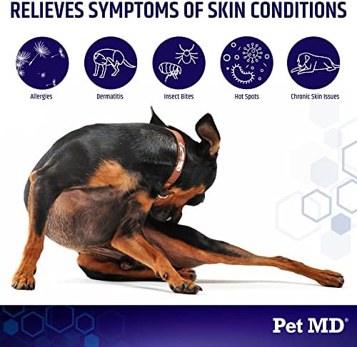 Pet MD Hydrocortisone Spray for Dogs, Cats, Horses - 4 oz | Itch Relief Spray &amp; Hot Spot Remedy for Dogs Irritated Dry Itchy Skin, Allergies, &amp; Other Topical Discomforts