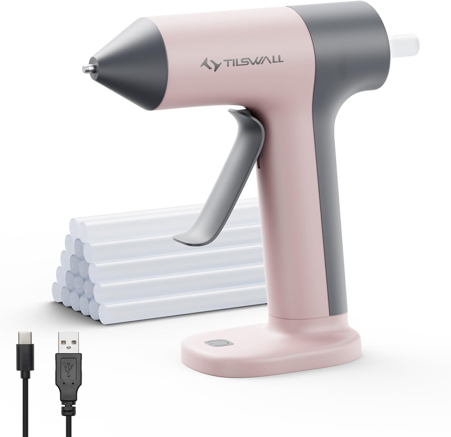 Tilswall Cordless Hot Glue Gun W106 with 30s Fast Preheating White