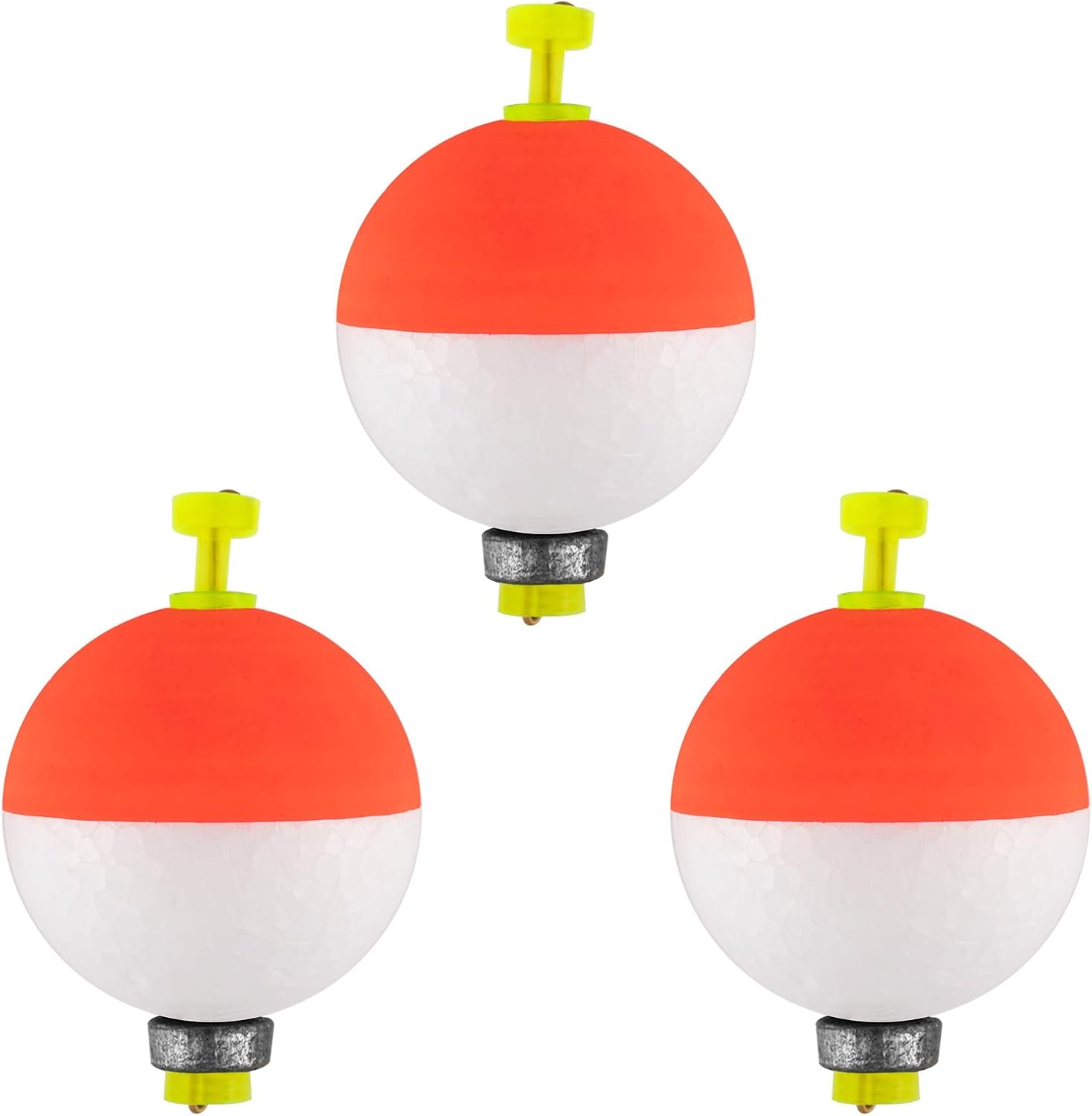 Dr.Fish 10 Pack Weighted Fishing Bobbers Snap-on Spring Floats EVA Foam Push Button Clip on Floats Fly Fishing Trout Bass Crappie Catfish