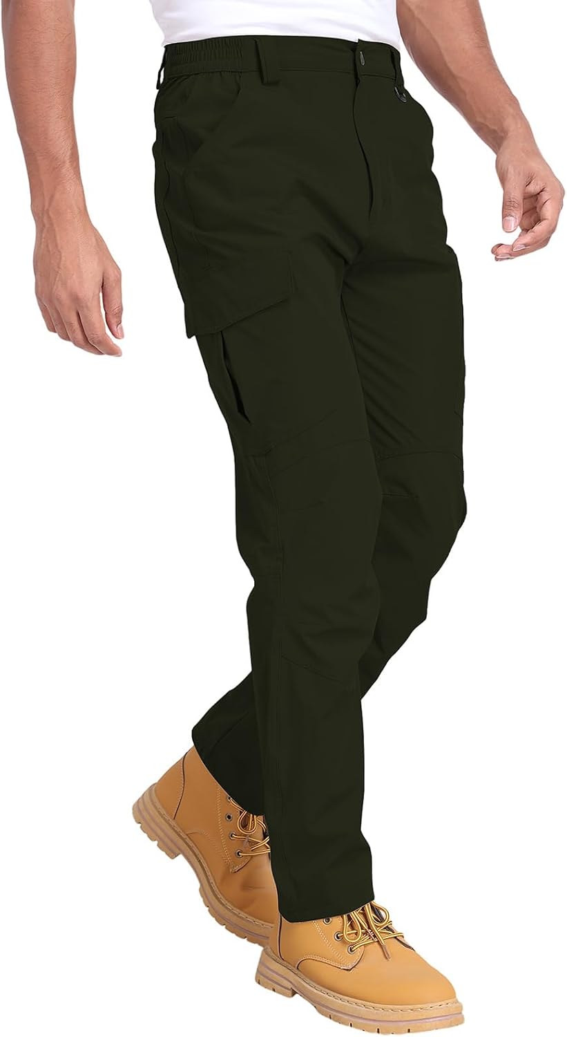 Men's Hiking Cargo Pants Water Resistant Quick Dry Lightweight Pants with 6 Pockets Tactical Work Pants