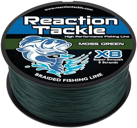 Reaction Tackle Braided Fishing Line - Pro Grade Power Performance for Saltwater or Freshwater Fish - Colored Fishing Line Braid for Extra Visibility