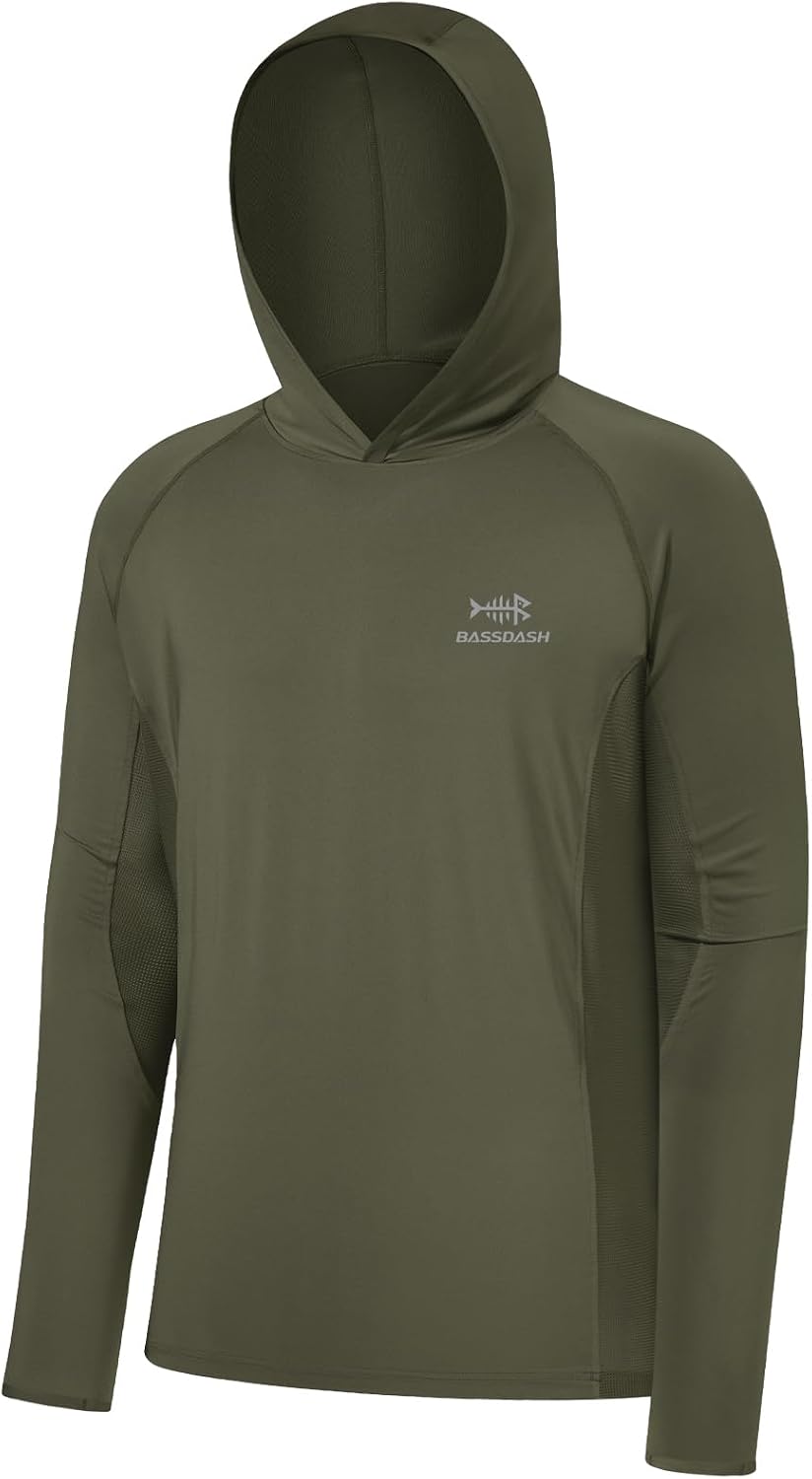 BASSDASH Men's UPF 50+ Lightweight Hunting Camo Hoodie Quick Dry Performance Long Sleeve Fishing Shirt with Hood FS30M