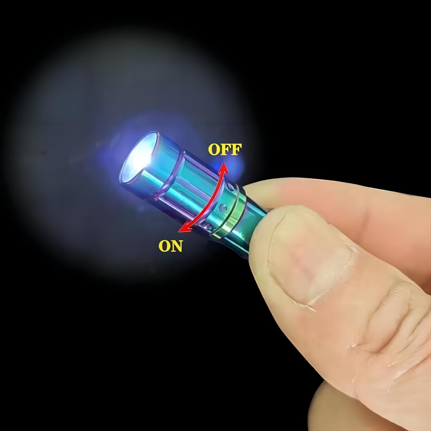 e1 Smallest Keychain Flashlight Tiny Micro Mini Key Ring Light Bright Long Lifetime Waterproof for Everyday EDC Emergency Dog Walking Sleeping Reading Nice Gift (Colorful Stainless Steel)