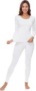WiWi Soft Underwear for Women Thermal Long Johns Sets Super Warm Base Layer Top Pants Pajamas Set Viscose from Bamboo S-3X