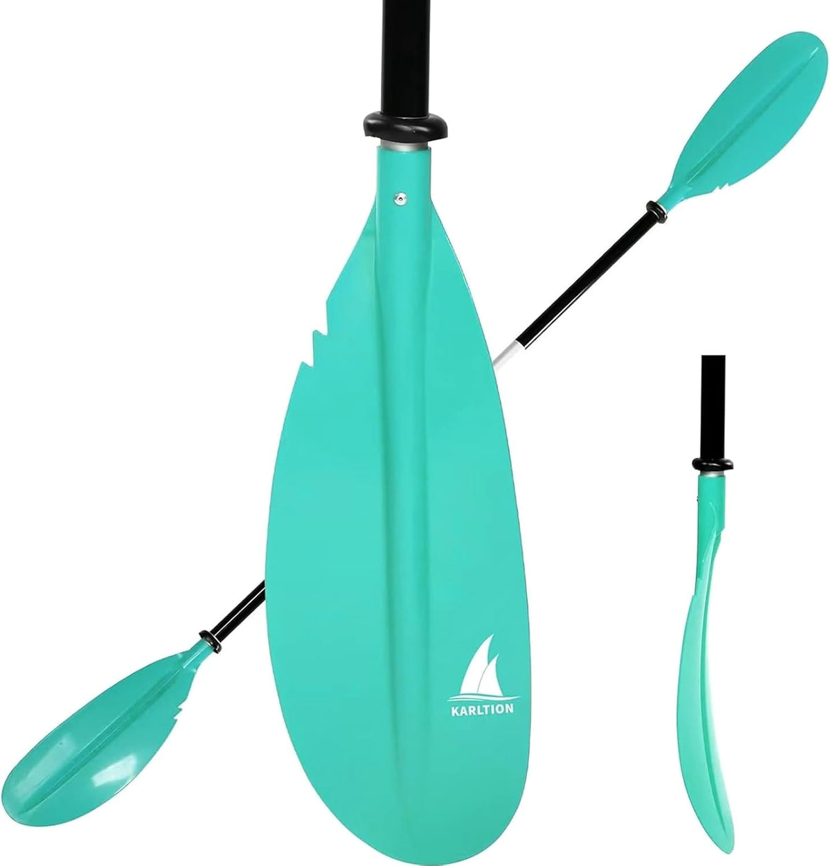 Karltion Kayak Paddle - Adjustable 2 Pieces Aluminum Alloy Shaft with Glass Fiber Blade for Surfing,Oar Fishing Easy Packable Travel