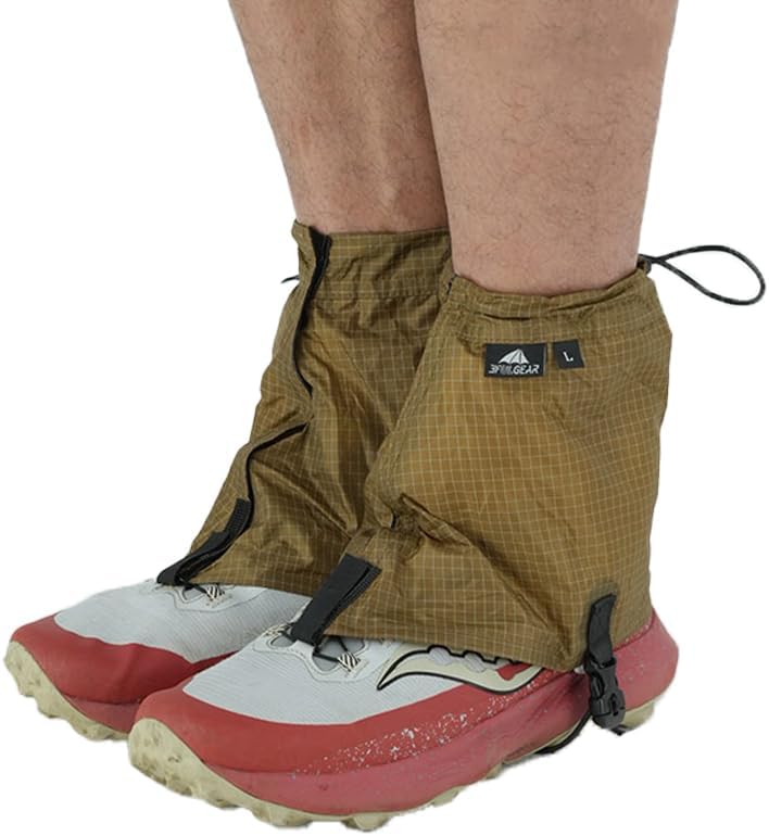 3FULGEAR Ultralight Gaiters Waterproof Snow for Hiking Shoes, Lightweight & Adjustable Hiking Boot Gaiters for Men & Women, Leg Gaiters for Skiing, Walking, Climbing, Hunting, Snowshoeing