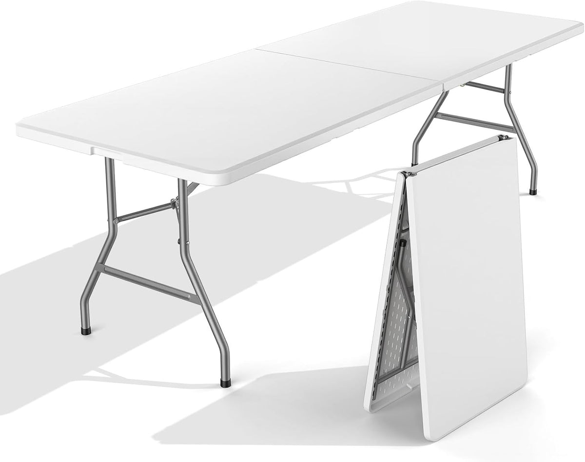 Sweetcrispy 8 FT Folding Picnic Table, Easy to Fold and Store