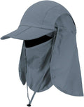 CRISTGEE Foldable Sun Cap, Fishing Hats, UPF 50+ Protection Caps with Face Mask Neck Flap